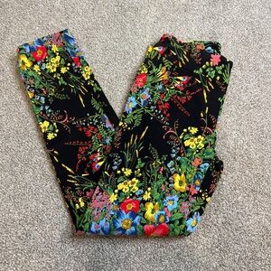 soft surroundings floral pants small tall black in bloom stretch girly‎ business